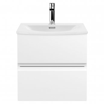Hudson Reed Urban Wall Hung 2-Drawer Vanity Unit with Basin 4 Satin White - 500mm Wide