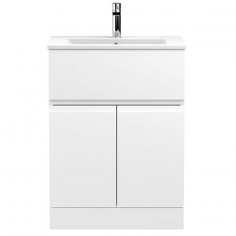 Hudson Reed Urban Floor Standing Vanity Unit with Basin 2 Satin White - 600mm Wide