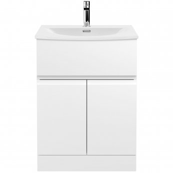 Hudson Reed Urban Floor Standing Vanity Unit with Basin 4 Satin white - 600mm Wide