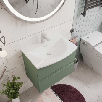 Hudson Reed Urban Wall Hung 2-Drawer Vanity Unit with Basin 4 Satin White - 600mm Wide