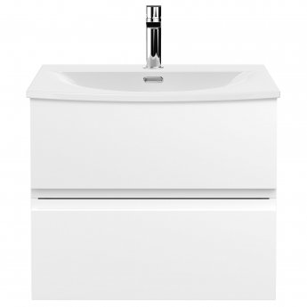 Hudson Reed Urban Wall Hung 2-Drawer Vanity Unit with Basin 4 Satin White - 600mm Wide