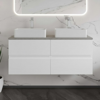 Hudson Reed Urban Twin 1200mm 4-Drawer Wall Hung Vanity Unit with Countertop