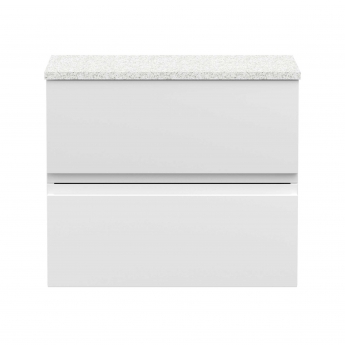 Hudson Reed Urban Wall Hung 2-Drawer Vanity Unit with Sparkling White Worktop 600mm Wide - Satin White