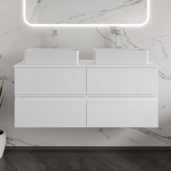 Hudson Reed Urban Twin 1200mm 4-Drawer Wall Hung Vanity Unit with Countertop
