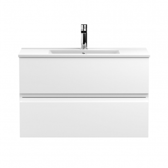 Hudson Reed Urban Wall Hung 2-Drawer Vanity Unit with Basin 2 Satin White - 800mm Wide