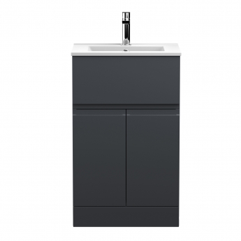 Hudson Reed Urban Floor Standing Vanity Unit with Basin 2 Satin Anthracite - 500mm Wide