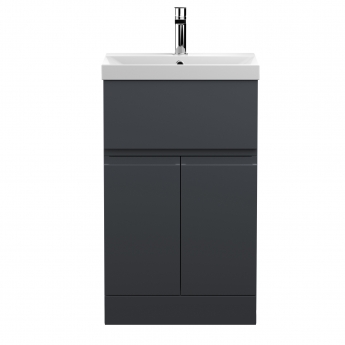 Hudson Reed Urban Floor Standing Vanity Unit with Basin 3 Satin Anthracite - 500mm Wide