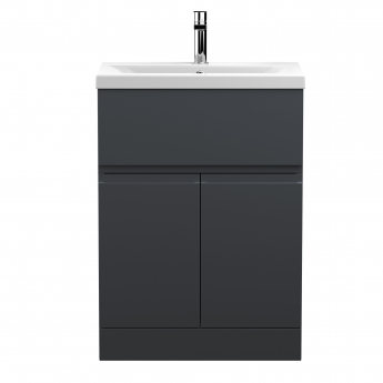 Hudson Reed Urban Floor Standing Vanity Unit with Basin 1 Satin Anthracite - 600mm Wide
