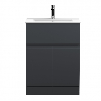 Hudson Reed Urban Floor Standing Vanity Unit with Basin 2 Satin Anthracite - 600mm Wide