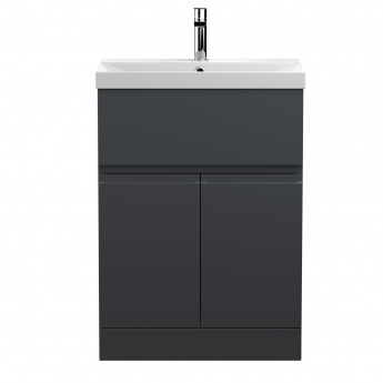 Hudson Reed Urban Floor Standing Vanity Unit with Basin 3 Satin Anthracite - 600mm Wide