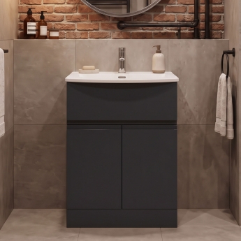 Hudson Reed Urban 600mm 2-Door 1-Drawer Floor Standing Vanity Unit | Product Image