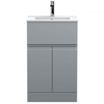 Hudson Reed Urban Floor Standing Vanity Unit with Basin 2 Satin Grey - 500mm Wide