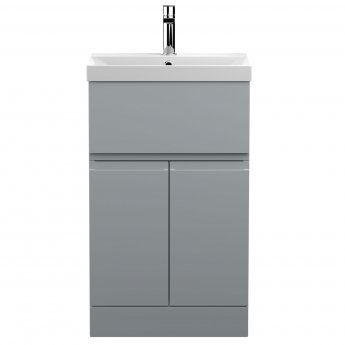 Hudson Reed Urban Floor Standing Vanity Unit with Basin 3 Satin Grey - 500mm Wide