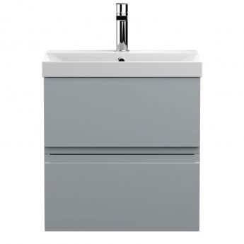 Hudson Reed Urban Wall Hung 2-Drawer Vanity Unit with Basin 3 Satin Grey - 500mm Wide | Product Image