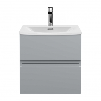 Hudson Reed Urban Wall Hung 2-Drawer Vanity Unit with Basin 4 Satin Grey - 500mm Wide