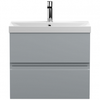 Hudson Reed Urban Wall Hung 2-Drawer Vanity Unit with Basin 3 Satin Grey - 600mm Wide