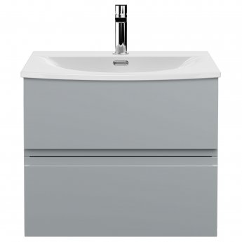 Hudson Reed Urban Wall Hung 2-Drawer Vanity Unit with Basin 4 Satin Grey - 600mm Wide