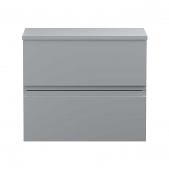 Hudson Reed Urban Wall Hung 2-Drawer Vanity Unit with Worktop 600mm Wide - Satin Grey