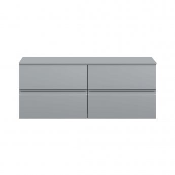 Hudson Reed Urban Wall Hung 4-Drawer Vanity Unit with Worktop 1200mm Wide - Satin Grey