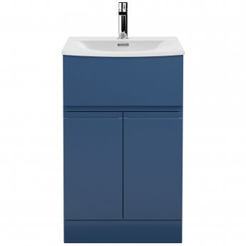 Hudson Reed Urban Floor Standing Vanity Unit with Basin 4 Satin Blue - 500mm Wide