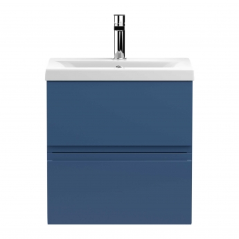 Hudson Reed Urban Wall Hung 2-Drawer Vanity Unit with Basin 1 Satin Blue - 500mm Wide