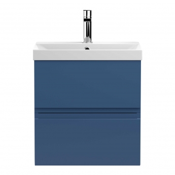 Hudson Reed Urban Wall Hung 2-Drawer Vanity Unit with Basin 3 Satin Blue - 500mm Wide