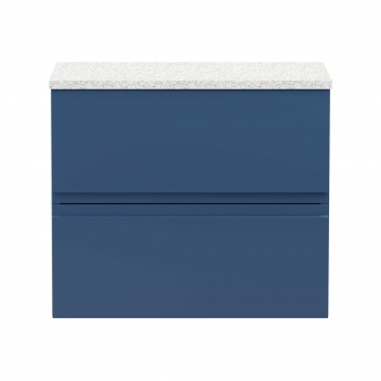 Hudson Reed Urban Wall Hung 2-Drawer Vanity Unit with Sparkling White Worktop 600mm Wide - Satin Blue