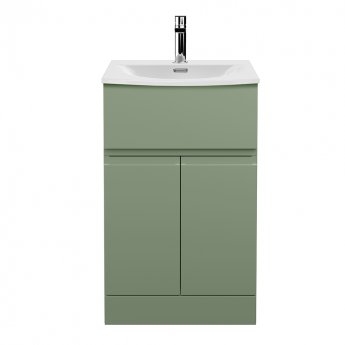 Hudson Reed Urban Floor Standing Vanity Unit with Basin 4 Satin Green - 500mm Wide