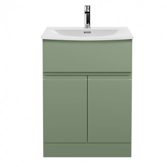Hudson Reed Urban Floor Standing Vanity Unit with Basin 4 Satin Green - 600mm Wide