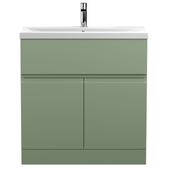 Hudson Reed Urban Floor Standing Vanity Unit with Basin 1 Satin Green - 800mm Wide