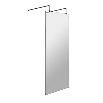 Hudson Reed Wet Room Screen with Support Arms and Feet 760mm Wide - 8mm Glass | Product Image
