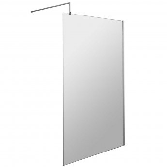 Hudson Reed Wet Room Screen with Support Bar 1000mm Wide - 8mm Glass
