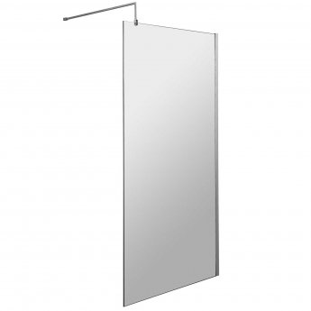 Hudson Reed Wet Room Screen with Support Bar 900mm Wide - 8mm Glass