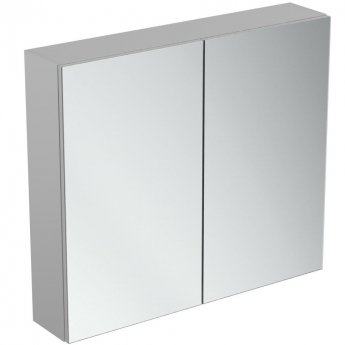 Ideal Standard 2-Door Mirror Cabinet 800mm Wide - Aluminium