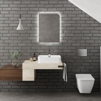 Ideal Standard Bathroom Mirror with Ambient Light and Anti-Steam 700mm H x 500mm W