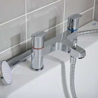 Ideal Standard Ceraflex Bath Shower Mixer Tap with Shower Kit - Chrome