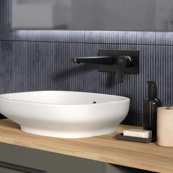Ideal Standard Ceraplan Wall Mounted Basin Mixer Tap - Silk Black