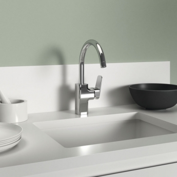 Ideal Standard Ceraplan High Tubular Spout Kitchen Sink Mixer Tap - Chrome | Product Image