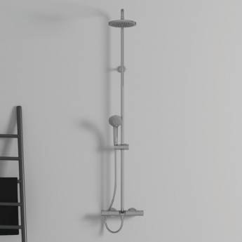 Ideal Standard Ceratherm T25 Round Shower Riser Kit with Three Function Handset and Fixed Head - Chrome