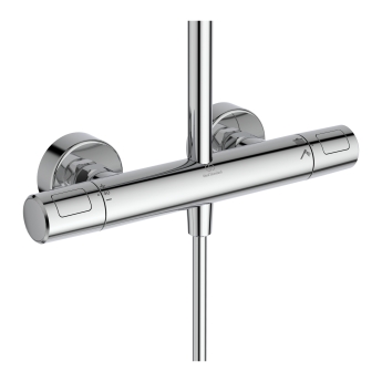 Ideal Standard Ceratherm T25N Dual Thermostatic Bar Shower Valve with Shower Kit + Fixed Head | Product Image