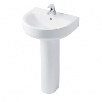 Ideal Standard Concept Arc Handrinse Basin and Full Pedestal 450mm Wide 1 Tap Hole