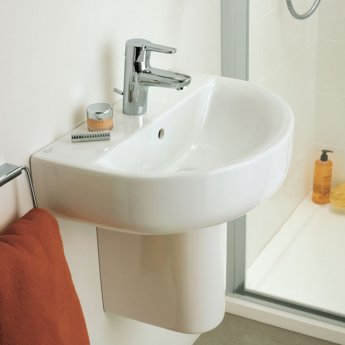 Ideal Standard Concept Arc Handrinse Basin and Semi Pedestal 450mm Wide 1 Tap Hole