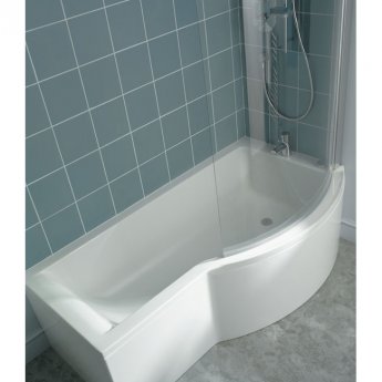 Ideal Standard Concept Curved Hinged Bath Screen 1470mm H x 1022mm W - 5mm Glass