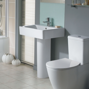 Ideal Standard Concept Cube Basin and Full Pedestal 500mm Wide 1 Tap Hole | Product Image