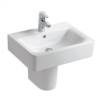 Ideal Standard Concept Cube Basin and Semi Pedestal 600mm Wide 1 Tap Hole