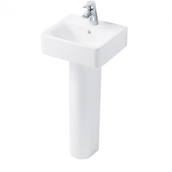 Ideal Standard Concept Cube Handrinse Basin and Full Pedestal 400mm Wide 1 Tap Hole