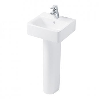 Ideal Standard Concept Cube Handrinse Basin and Full Pedestal 400mm Wide 1 Tap Hole