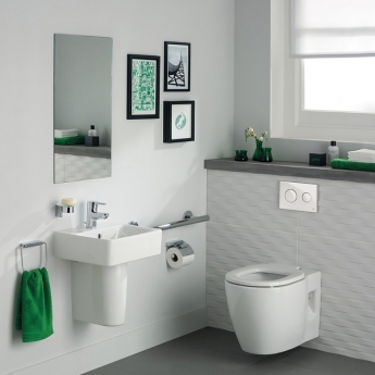 Ideal Standard Concept Cube Handrinse Basin and Semi Pedestal 400mm Wide 1 Tap Hole