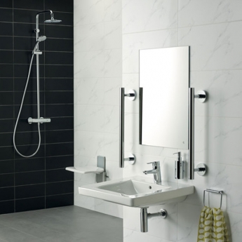 Ideal Standard Concept Freedom Dual Thermostatic Bar Shower Valve with Shower Kit + Fixed Head