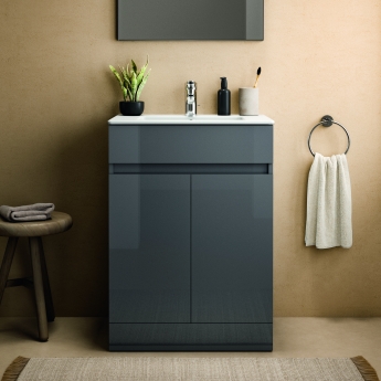 Ideal Standard Eurovit+ 600mm 2-Door Floor Standing Vanity Unit | Product Image